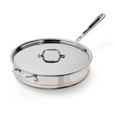 Copper Core 5-ply Bonded Cookware, Saute Pan with lid, 5 quart