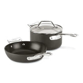 Essentials Nonstick Cookware Set, 2 piece Fry & Sauce Pan with lid Set, 8.5 inch & 2.5 quart