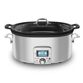 Gourmet Plus Stainless Steel 7-in-1 Slow Cooker, Nonstick Ceramic Coating, 7 quart