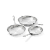 D5 Stainless Polished 5-Ply Bonded Cookware, 3 Piece Fry Pan Set, 8, 10 & 12 Inch