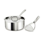 D3 Stainless Everyday 3-ply Bonded 3 quart Sauce Pan with Lid & Potato Masher, 2 piece Set