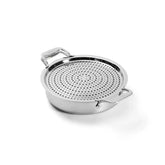 D5 Stainless Brushed 5-ply Bonded Cookware, Sauteuse with lid and Strain & Splatter Guard, 4 quart