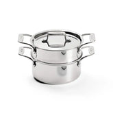 D5 Stainless Polished 5-ply Bonded Cookware, Steamer Set, 3 quart