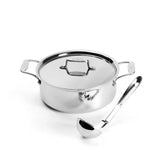 D5 Stainless Polished 5-ply Bonded Cookware, Ultimate Soup Pot with lid and Ladle, 6 quart