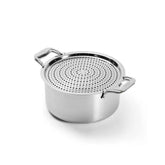 D5 Stainless Brushed 5-ply Bonded Cookware, Stockpot with lid and Strain & Splatter Guard, 8 quart
