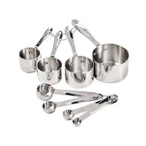 Stainless Steel Measuring Cups & Spoons Set, 8 Piece