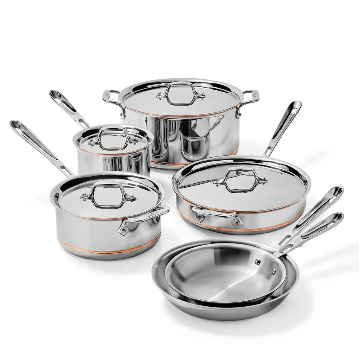 Copper Core 5-ply Bonded Cookware Set, 10 piece Set