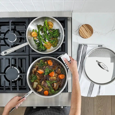 D5 Stainless Brushed 5-ply Bonded Cookware Set, 11 piece Set