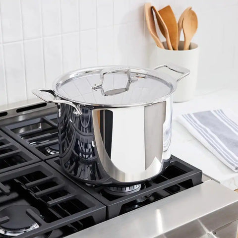 D5 Stainless Polished 5-ply Bonded Cookware, Stockpot with lid, 12 quart