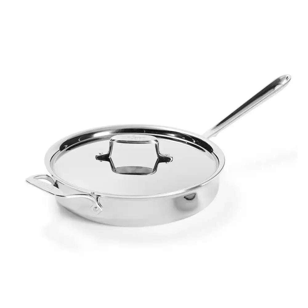 D5 Stainless Polished 5-ply Bonded Cookware, Saute Pan with lid, 3 quart
