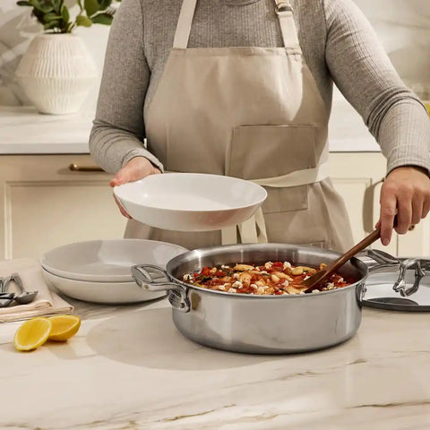 D3 Stainless 3-ply Bonded Cookware, Casserole with Lid, 5 quart