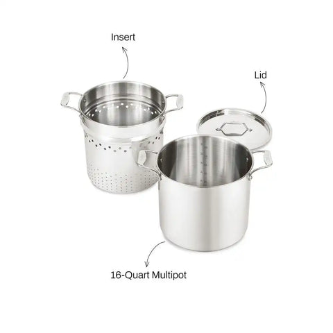 Simply Strain, Stainless Steel Multipot with Insert, 16 Quart