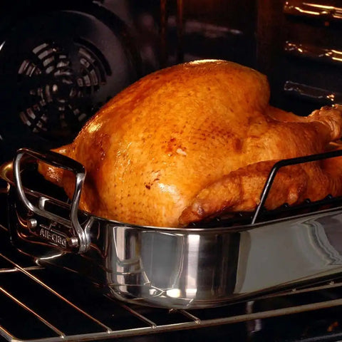 Specialty Cookware, Stainless Steel Large Roaster with rack, 13 x 16 inch