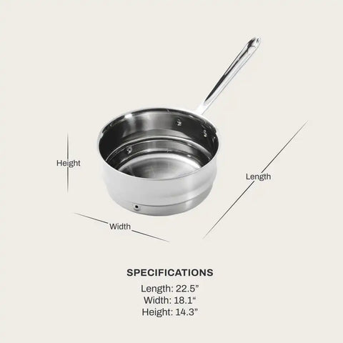 Specialty Cookware, Stainless Steel Double Boiler Insert, 3 quart