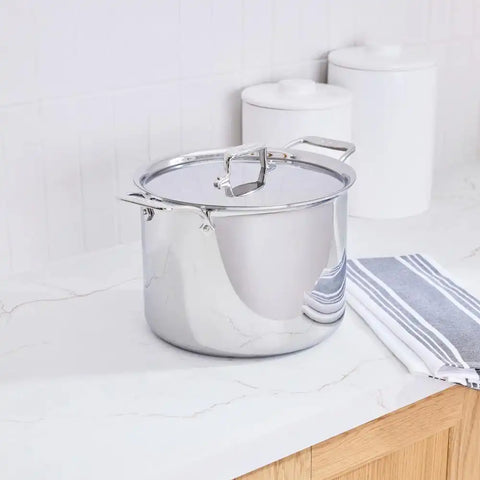 D5 Stainless Polished 5-ply Bonded Cookware, Stockpot with lid, 12 quart
