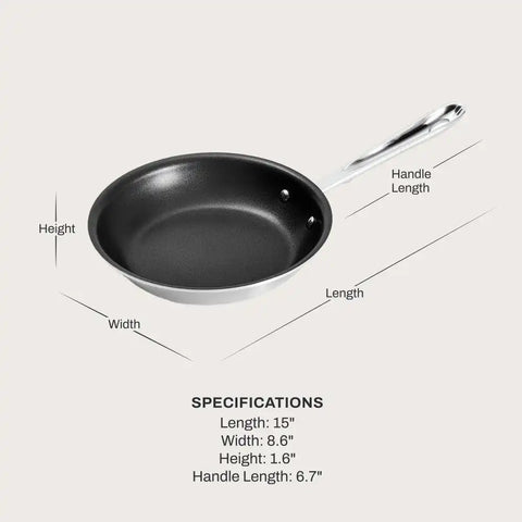 D5 Polished Pro Nonstick 5-ply Bonded Cookware, Fry Pan, 8 inch