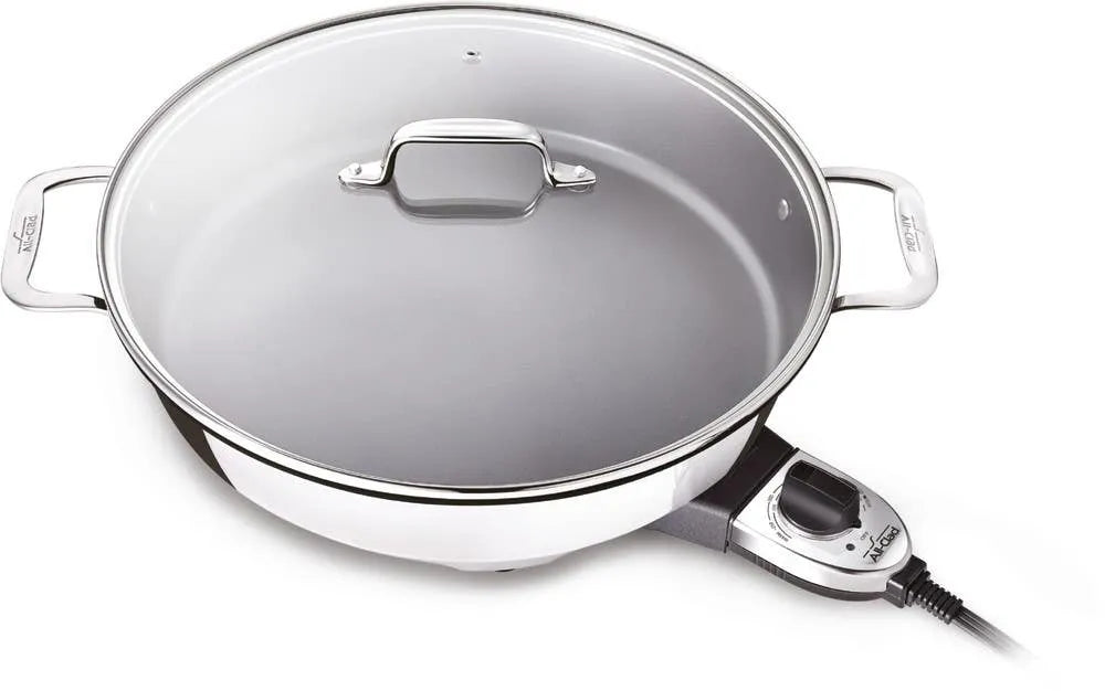 Stainless Steel Electric Nonstick Skillet; 7 quart