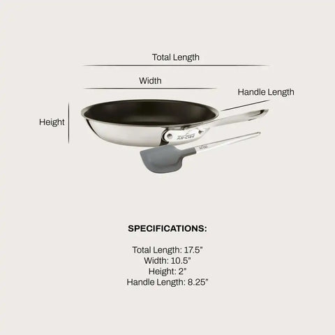 D3 Pro Nonstick 3-ply Bonded Cookware, 10 inch Fry Pan and Spatula