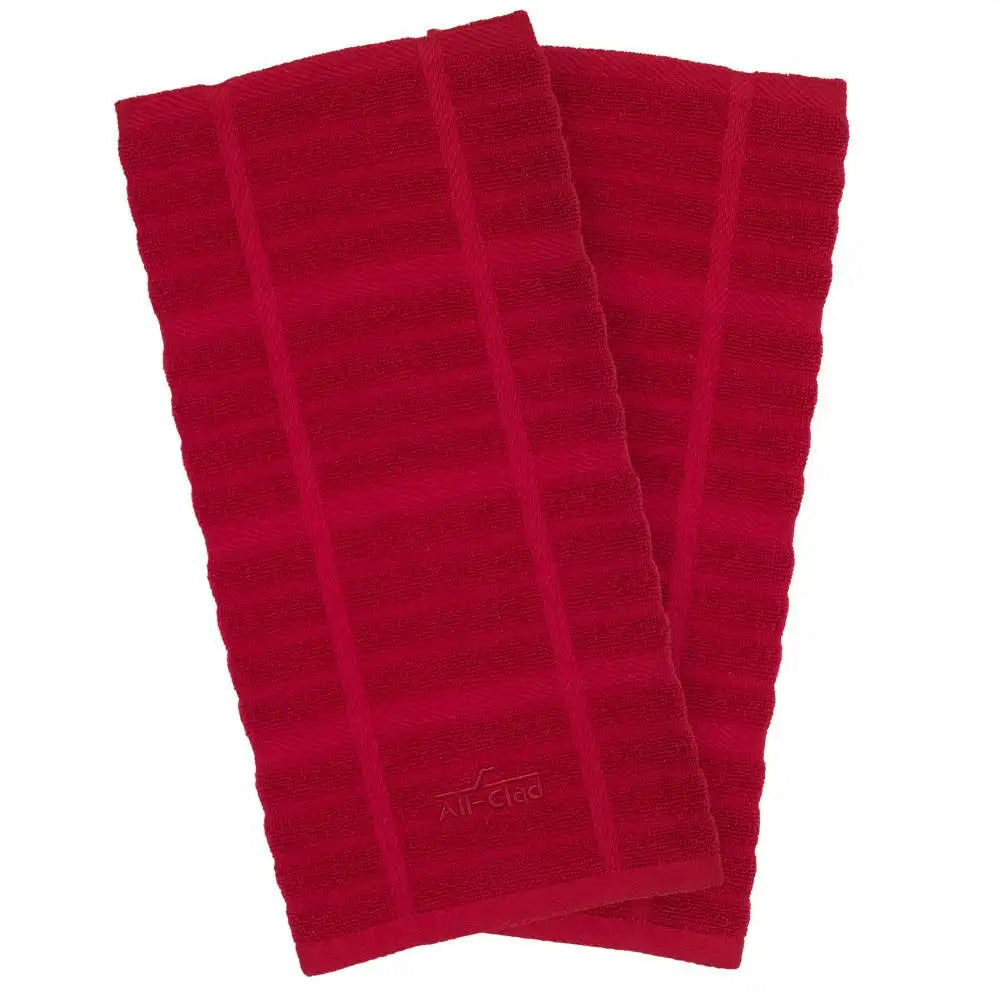 Solid Kitchen Towel Set; Chili; 2 pieces