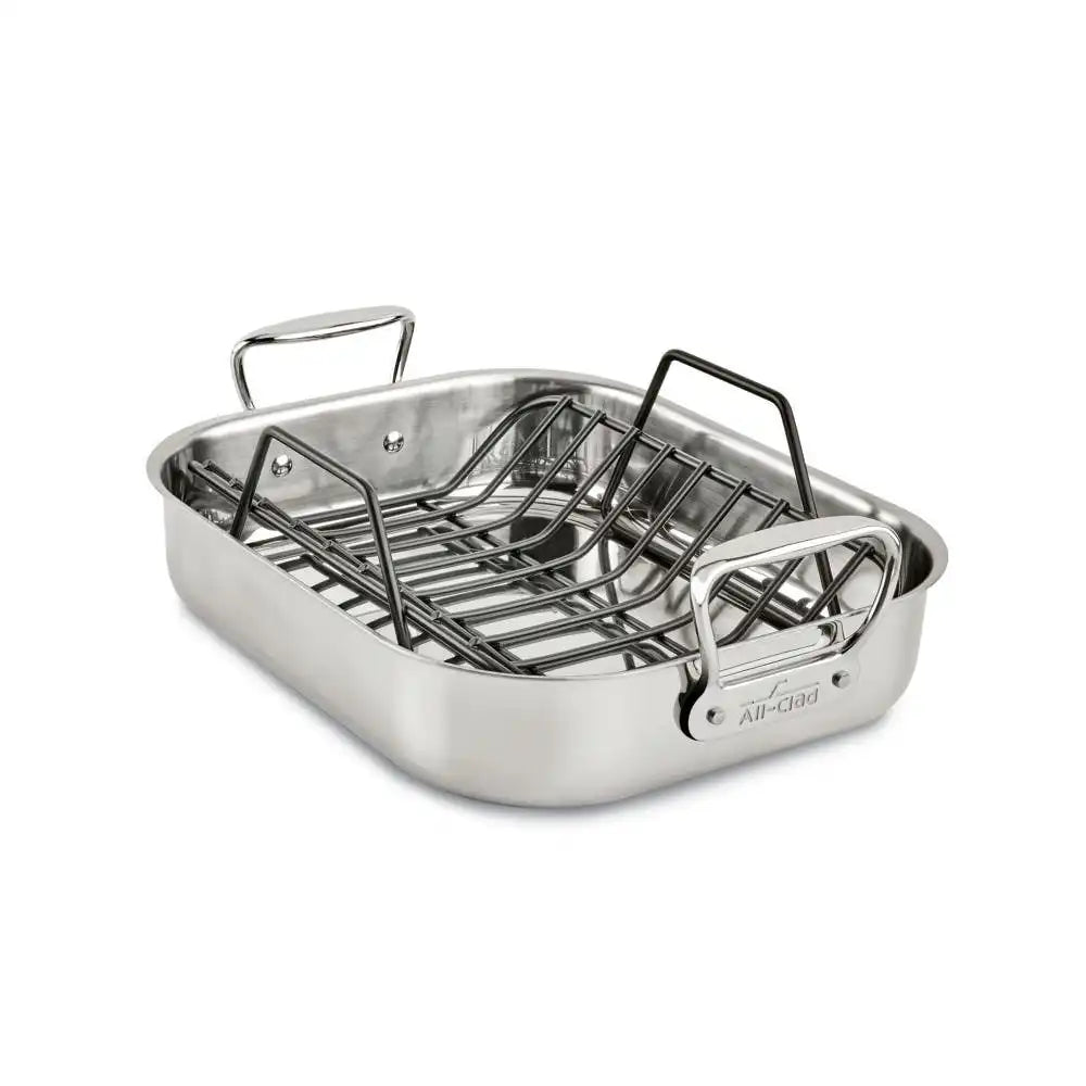 Specialty Cookware, Stainless Steel Small Roaster with rack, 11 x 14 inch