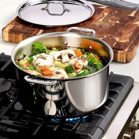 D3 Stainless 3-ply Bonded Cookware, Stockpot with lid, 12 quart