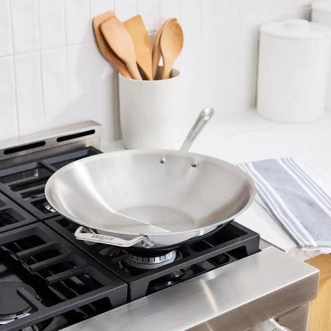 D5 Stainless Polished 5-ply Bonded Cookware, Wok, 14 inch