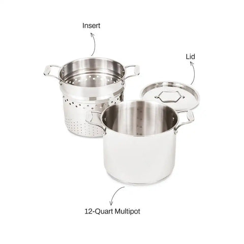 Simply Strain, Stainless Steel Multipot with Insert, 12 Quart
