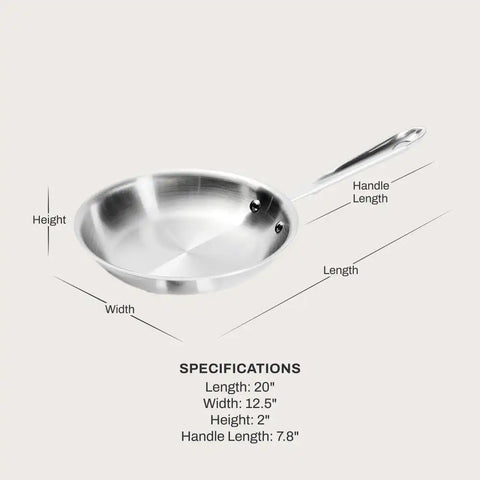 D5 Stainless Polished 5-ply Bonded Cookware, Fry Pan, 8 inch