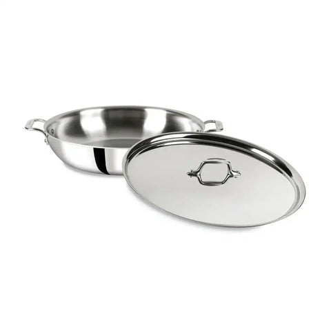 D3 Stainless 3-ply Bonded Cookware, Sunday Supper Pan with Lid, 7 quart