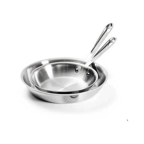 D5 Stainless Polished 5-ply Bonded Cookware Set, 8.5 &amp; 10.5 inch Deep Skillets
