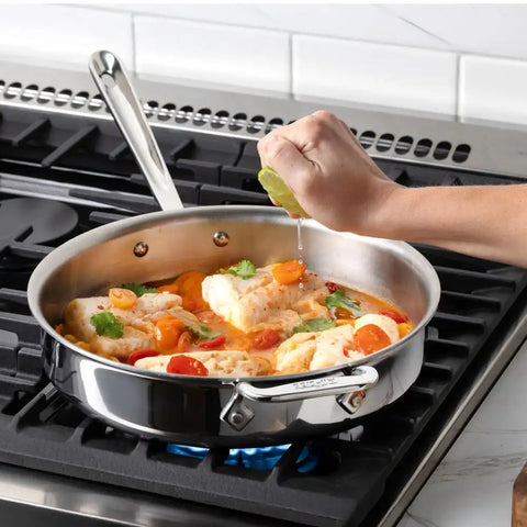 D3 Stainless 3-ply Bonded Cookware Set with 3-Qt Saucepan, 10 piece Set
