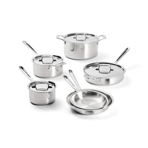 D5 Stainless Brushed 5-ply Bonded Cookware Set, 10 piece Set