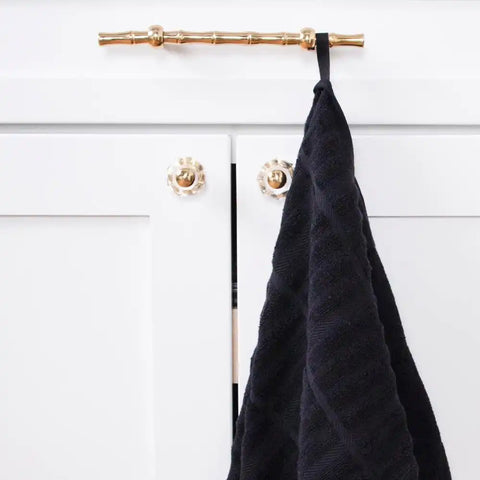 Solid Kitchen Towel Set; Black; 2 pieces