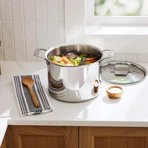D5 Stainless Polished 5-ply Bonded Cookware, Stockpot with lid, 12 quart