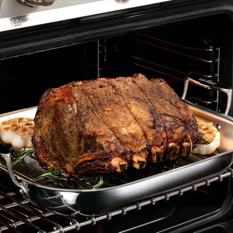 D3 Stainless 3-Ply Bonded Cookware, Extra Large Flared Roaster