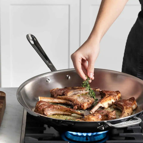 D3 Stainless 3-ply Bonded Cookware, Fry Pan with Lid, 14 inch