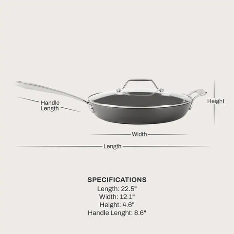 HA1 Ceramic Nonstick, Fry Pan with Lid, 12 inch