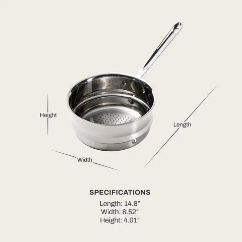 Specialty Cookware, Stainless Steel Universal Steamer Insert, 3 quart