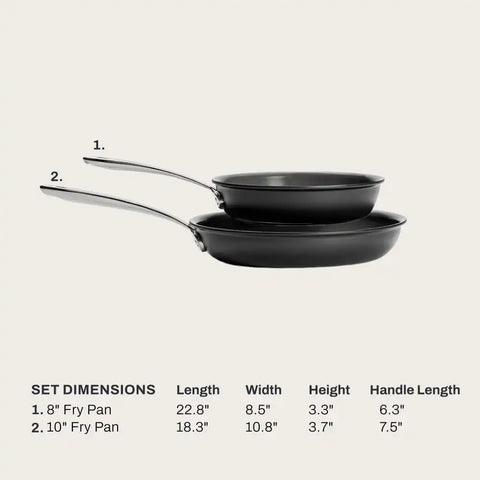 NS Pro® Ceramic Nonstick, Fry Pan Set, 8 &amp; 10 inch