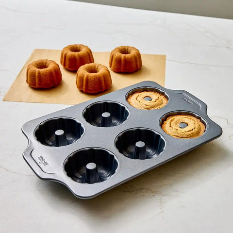 Pro-Release Nonstick Bakeware, Mini Fluted Cake Pan, 6 Cup