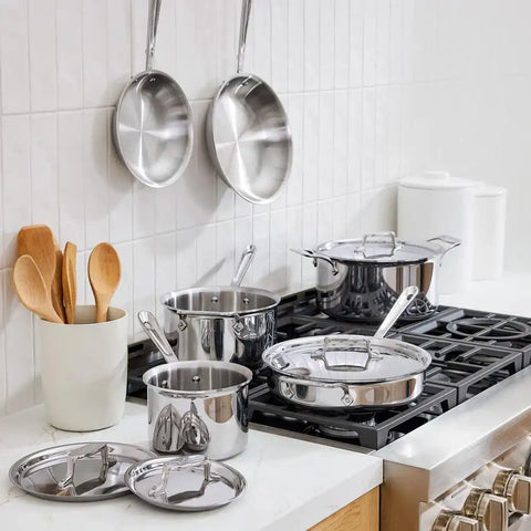 D5 Stainless Polished 5-ply Bonded Cookware Set, 10 piece Set