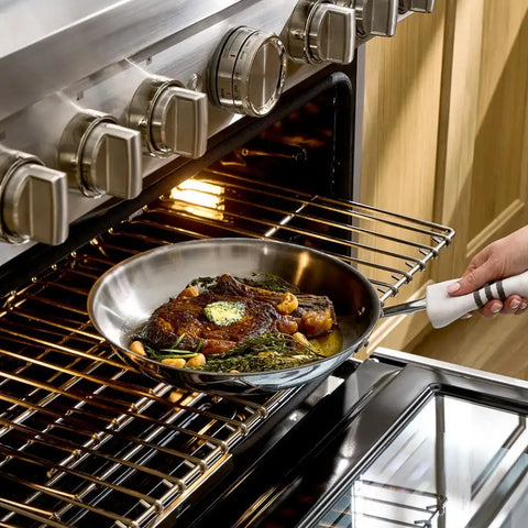 D5 Stainless Polished 5-Ply Bonded Cookware, 3 Piece Fry Pan Set, 8, 10 &amp; 12 Inch