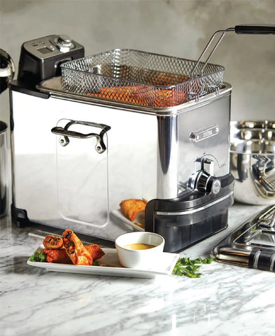 Stainless Steel Deep Fryer Easy Clean Pro with Oil Filtration System, 3.5 liter