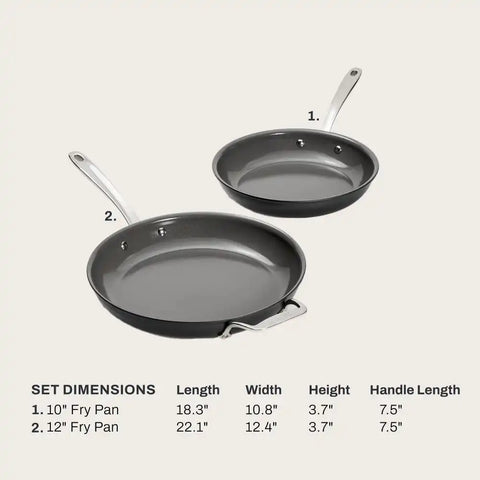 NS Pro® Ceramic Nonstick, Fry Pan Set, 10 &amp; 12 inch