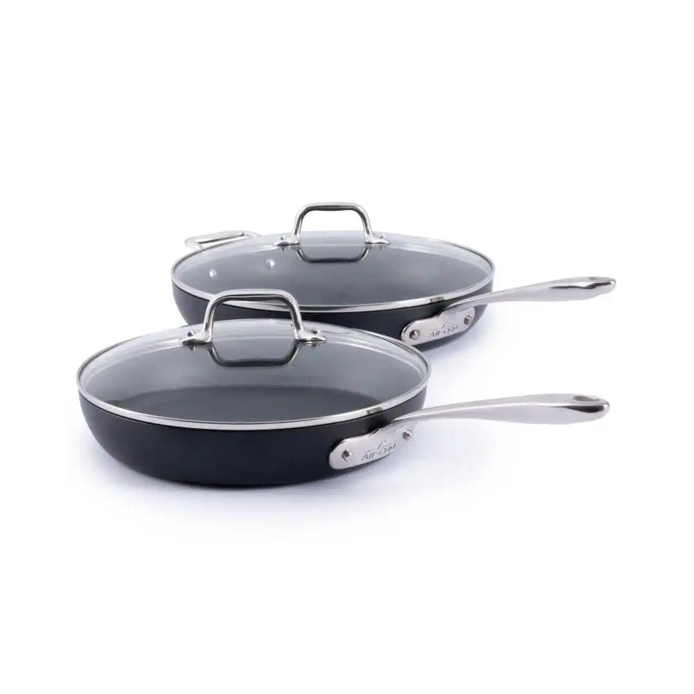 HA1 Expert Cookware, Nonstick 2 Piece Fry Set with Lids, 10 &amp; 12 inch