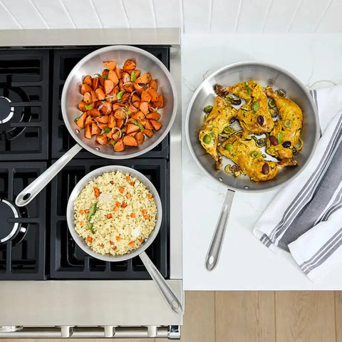 D5 Stainless Brushed 5-ply Bonded Cookware Set, 14 piece Set