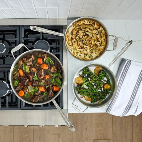 D5 Polished 5-ply Bonded Cookware, Sauté Pan, 5 quart