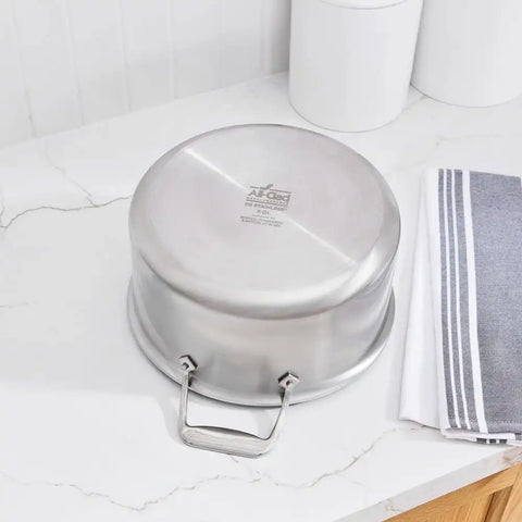 D5 Stainless Brushed 5-ply Bonded Cookware, Stockpot with lid, 8 quart