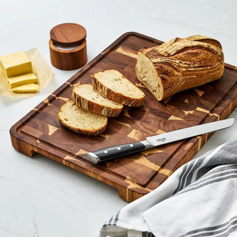 Forged Knives 2 Piece Set; Cutting Board &amp; 8 inch Bread Knife