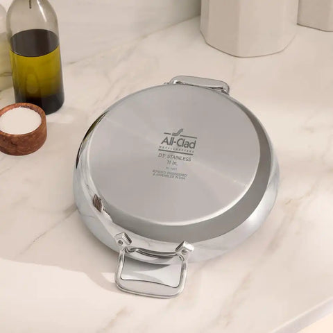 D3 Stainless 3-ply Bonded Cookware, All Purpose Pan with lid, 11 inch